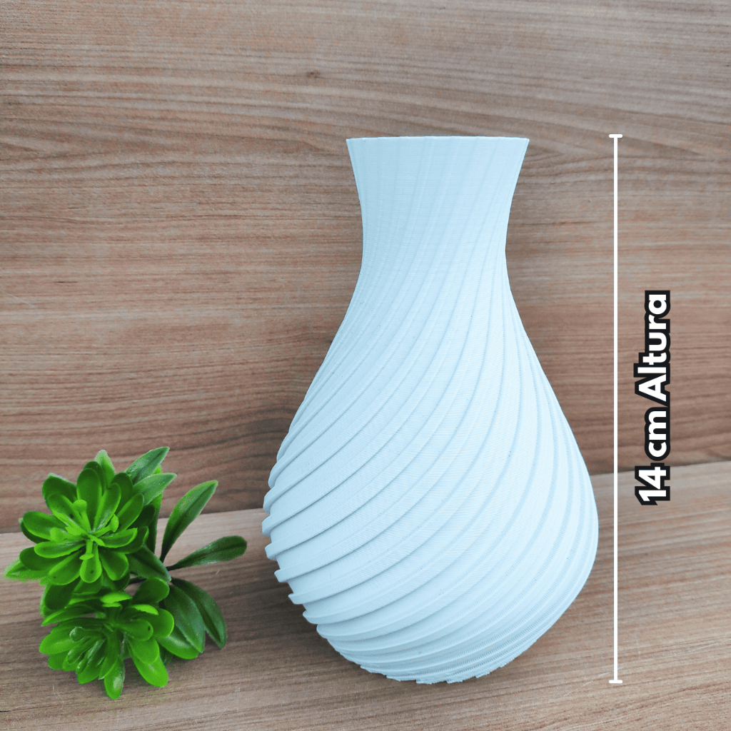 Vaso Decorativo Espiral para Rack Mesa Sala Quarto - 14 cm | Impressão 3D